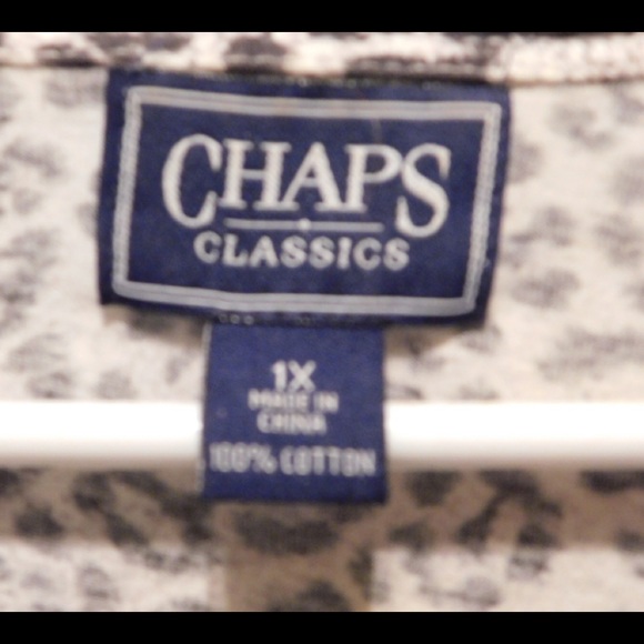 Chaps Classic Leopard Print Blouse 1X - Picture 4 of 6